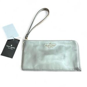 Kate Spade New York Lucy Mirror Metallic Medium L-Zip Wristlet.